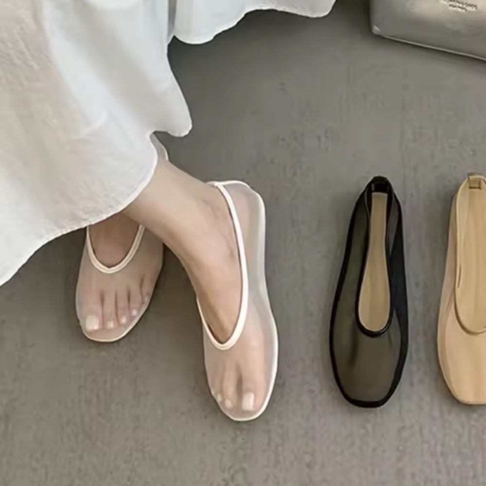 NEW White Mesh Flats